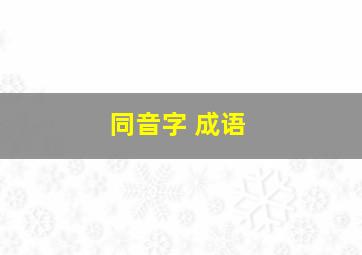 同音字 成语